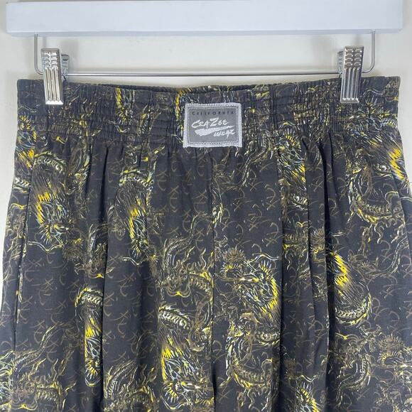 Crazee Wear Men’s Workout Lounge Pant Brown Dragon Design Size SMALL - Picture 2 of 6